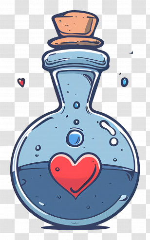 Cartoon Potion - Heart-Shaped Love Potion Illustration Transparent PNG