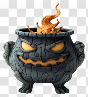 Samhain - Evil Cauldron With Fire For Halloween Transparent PNG
