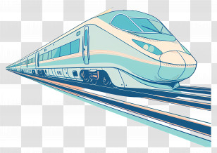 Train - Modern High-Speed Train Artwork Transparent PNG
