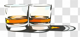 Whiskey - Two Whiskey Glasses Transparent PNG