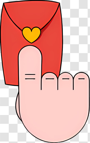Icon - Finger Pointing At A Heart-Sealed Letter Transparent PNG