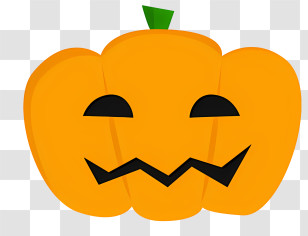 Halloween - Orange Pumpkin Face For Halloween Transparent PNG