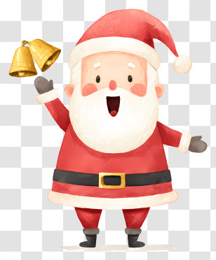 Cute Santa Claus - Santa Claus Ringing Bells Transparent PNG
