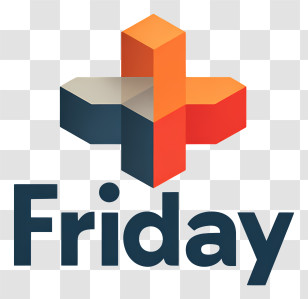 Friday - Friday 3D Plus Logo Transparent PNG
