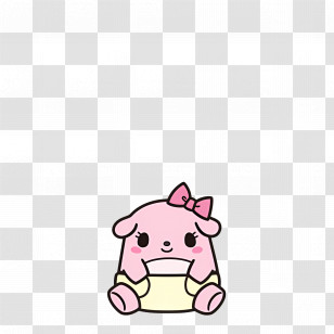 Kuromi - Cute Pink Cartoon Animal With A Bow Transparent PNG