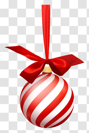 Christmas Ornament - Red And White Striped Christmas Ornament Transparent PNG