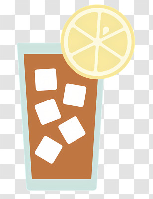 Food - Iced Tea With Lemon Illustration Transparent PNG