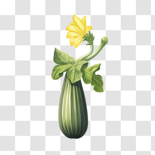 Zucchini - Zucchini Plant With Flower Transparent PNG