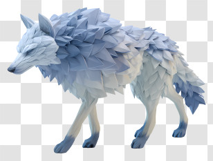 Dire Wolf - Origami Paper Wolf Transparent PNG