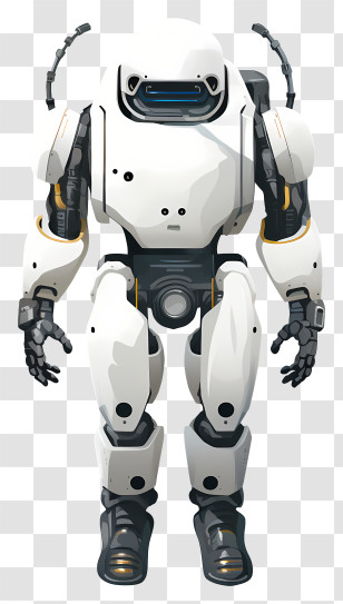 Robot - Modern Advanced Robot Illustration In White And Gray Transparent PNG