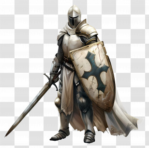 Paladin - Medieval Knight With Shield And Sword Transparent PNG