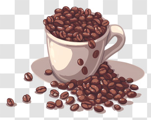 Coffee Beans - Coffee Beans In Cup Transparent PNG