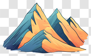 Mountains - Colorful Mountain Illustration Transparent PNG