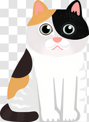 Cartoon Cat - Adorable Calico Cat Illustration Transparent PNG