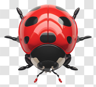 Ladybird - Illustration Of A Red Ladybug With Black Spots Transparent PNG