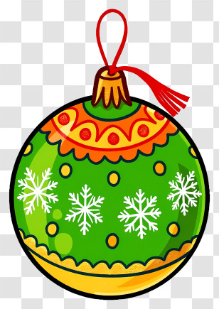 Christmas Ball - Festive Green Christmas Ornament Transparent PNG