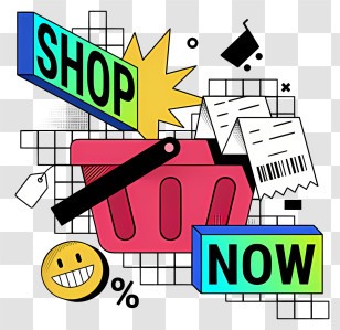Shopping Basket - Shop Now With Shopping Basket Transparent PNG