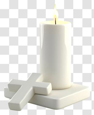 Candlemas Day - White Candle And Cross Transparent PNG