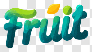 Fruit Logo - Colorful 'Fruit' Script Lettering Transparent PNG