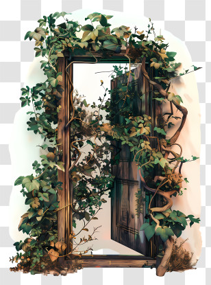 Door - Open Door With Vines Transparent PNG