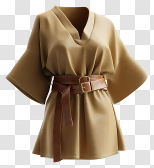 Tunic With Belt - Stylish Tunic With Leather Belt Transparent PNG