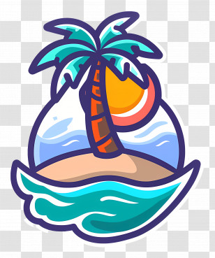 Beach Logo - Tropical Palm Tree Illustration Transparent PNG