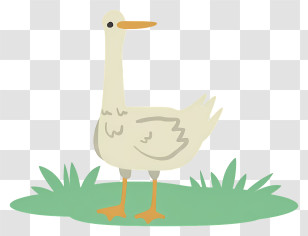 Goose - Simple Goose On Grass Transparent PNG