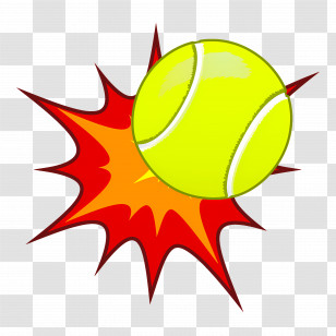 Tennis Ball - Energetic Tennis Ball Explosion Design Transparent PNG