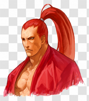 Genjuro Kibagami - Red-Haired Warrior In Kimono Transparent PNG