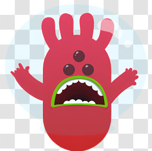 Icon - Red Cartoon Monster With Funny Expression Transparent PNG
