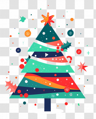 Christmas Tree - Vibrant Decorative Christmas Tree For The Festive Season Transparent PNG