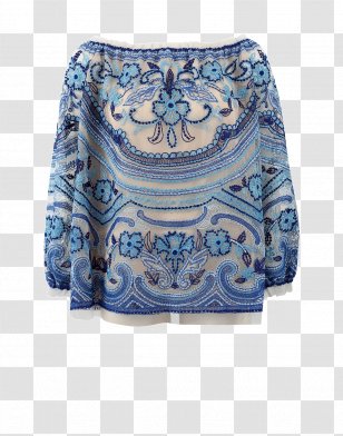 Paisley Sleeve Blouse - Blue - Marissa Johnson Transparent PNG