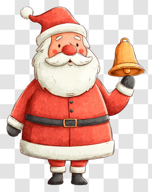 Cute Santa Claus - Santa Claus With Bell Transparent PNG