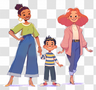 Happy Character - Happy Family Cartoon Illustration Transparent PNG