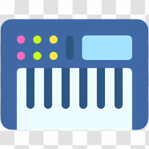Music Keyboard - Blue Keyboard With Buttons Transparent PNG