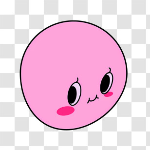 Pink Cartoon Character - Cute Pink Blushing Face Transparent PNG