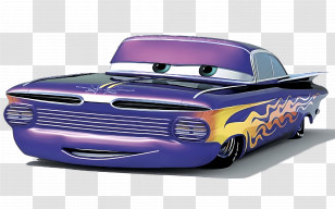Cartoon Car - Purple Car Transparent PNG