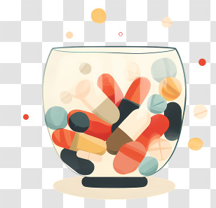 Medicine Tablet - Bowl Of Pills And Capsules Transparent PNG