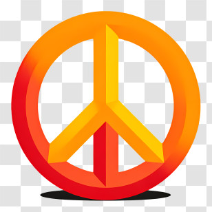 Vintage Peace Symbol - 3D Peace Symbol In Orange Transparent PNG