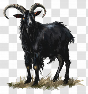 Black Goat - Black Goat Illustration Transparent PNG