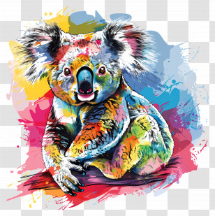 Koala Bear - Colorful Koala Illustration Transparent PNG