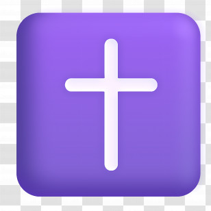 Latin Cross Emoji - Cross Symbol On Purple Background Transparent PNG