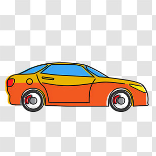 Car - Cartoon Orange Car Illustration Transparent PNG