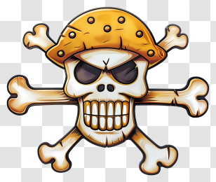 One Piece Jolly Roger - Skull And Crossbones With Helmet Illustration Transparent PNG