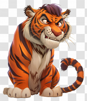 Tiger - Fierce Cartoon Tiger Transparent PNG