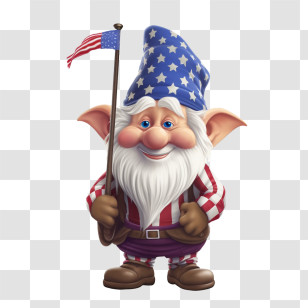 Gnome
 - Patriotic Gnome With Flag Transparent PNG