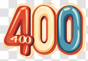 Number 400 - Colorful Number 400 Design Transparent PNG