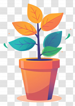 Seedling - Decorative Potted Plant Cartoon Illustration Transparent PNG