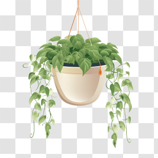 Hanging Plant With Pot - Lush Green Hanging Potted Plant For Home Decor Transparent PNG