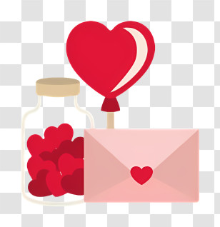 Mail - Heart Envelope And Jar Transparent PNG